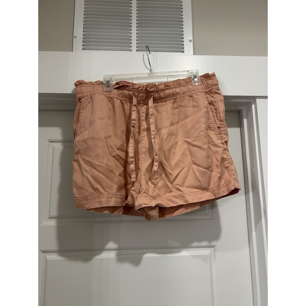 C&C California Paperbag Shorts Womens Size XL Peach Tie Waist Pockets High Waist